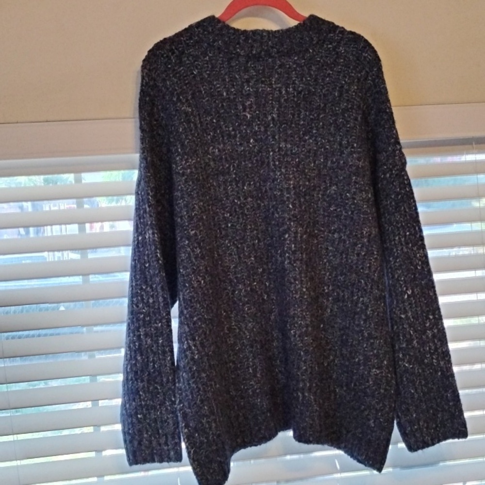 a.n.a. Woman's Navy Marl Round Neck Sweater, Size: XL, NWT - Picture 4 of 8